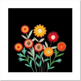 70s retro flower patch Posters and Art